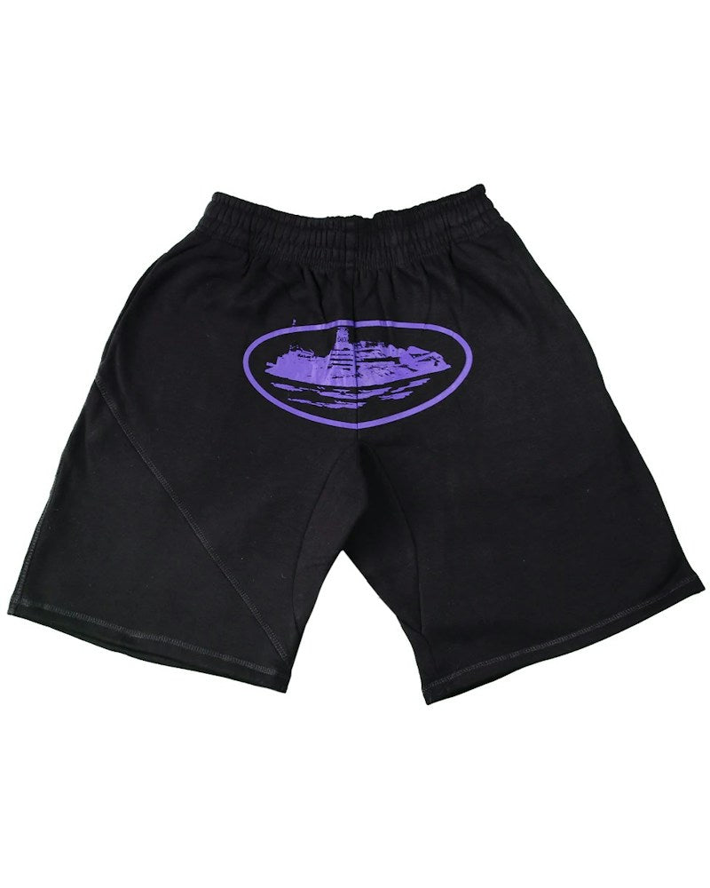 Corteiz Alcatraz Shorts - Black/Purple