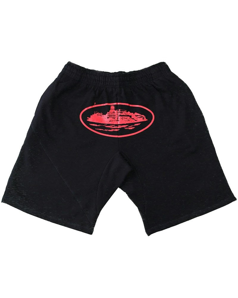 Corteiz Alcatraz Shorts - Black/Red