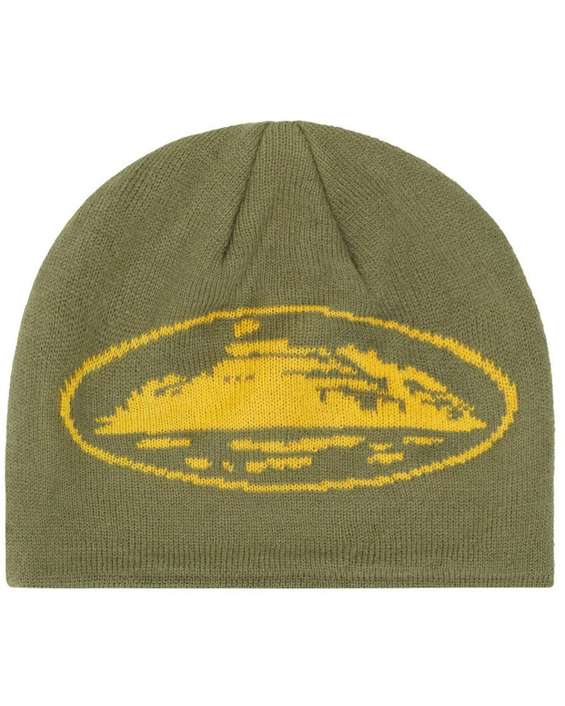 Corteiz Alcatraz Skully - Khaki Green/Yellow
