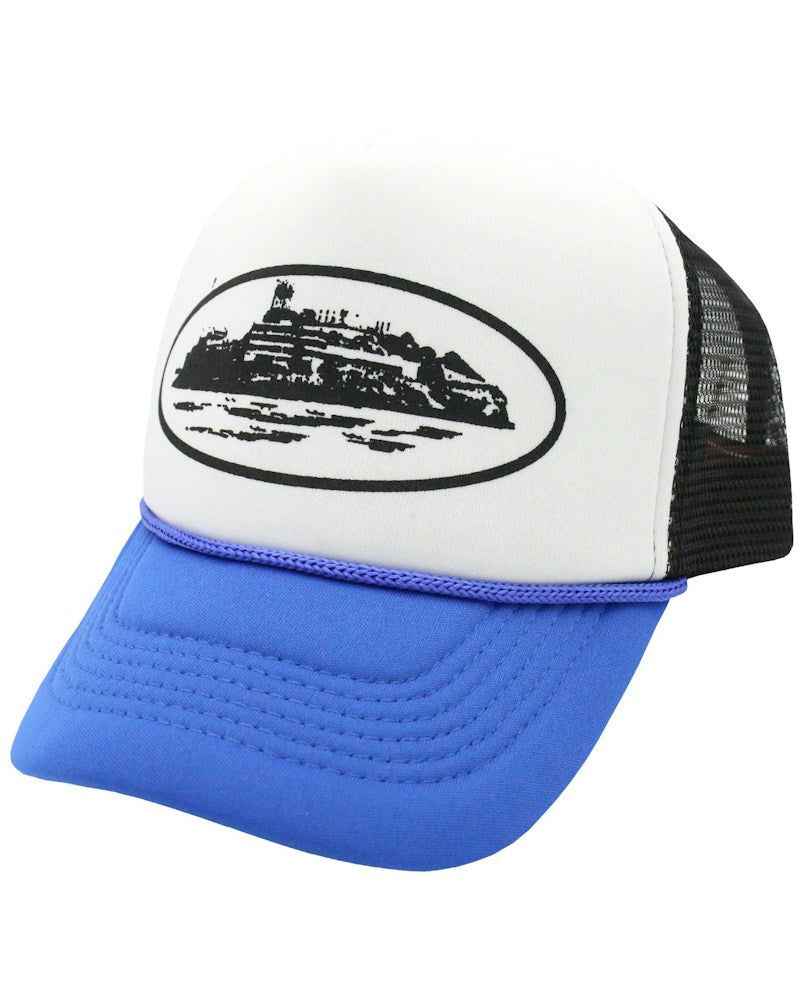 Corteiz Alcatraz Trucker Hat - Black/Royal