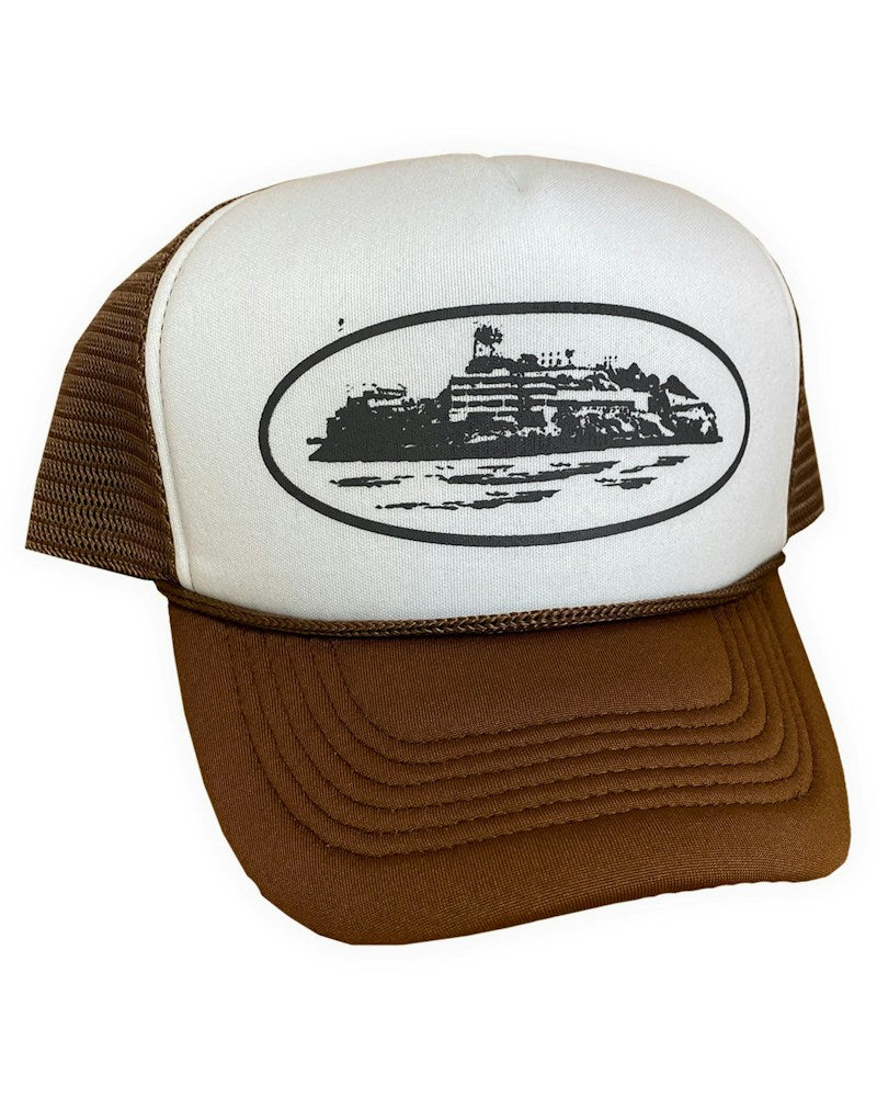 Corteiz Alcatraz Trucker Hat - Cocoa
