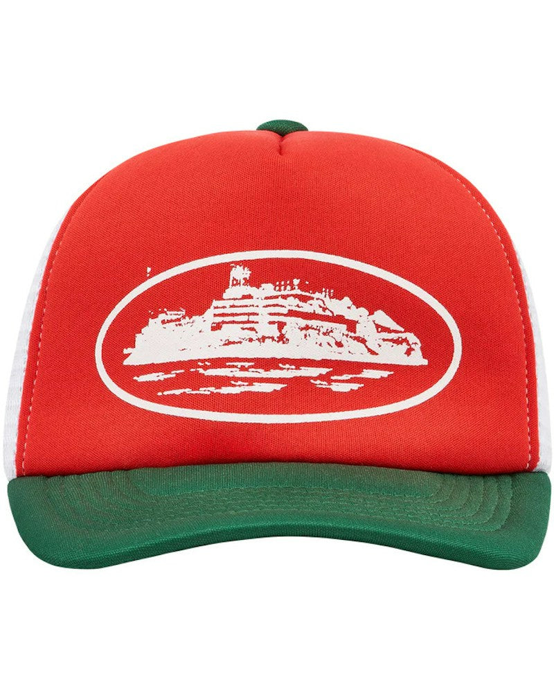 Corteiz Alcatraz Trucker Hat - Red/Green