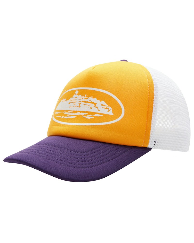 Corteiz Alcatraz Trucker Hat - Yellow/Purple