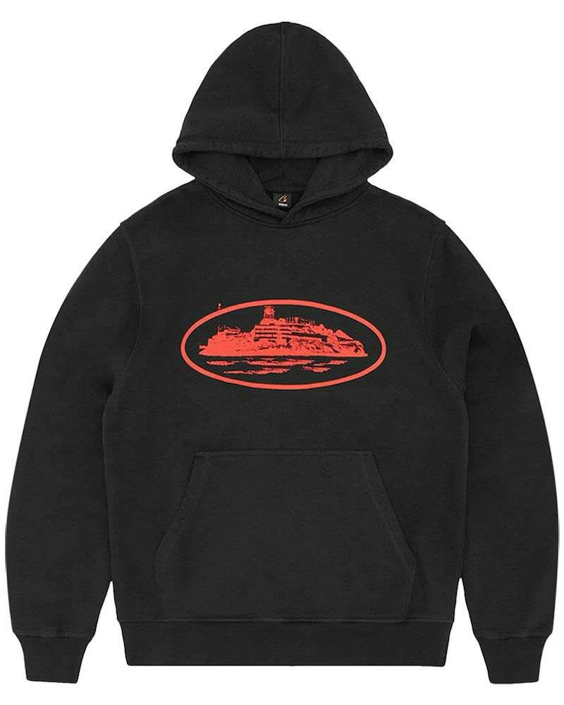 Corteiz Alcatraz V2 Hoodie - Black/Red