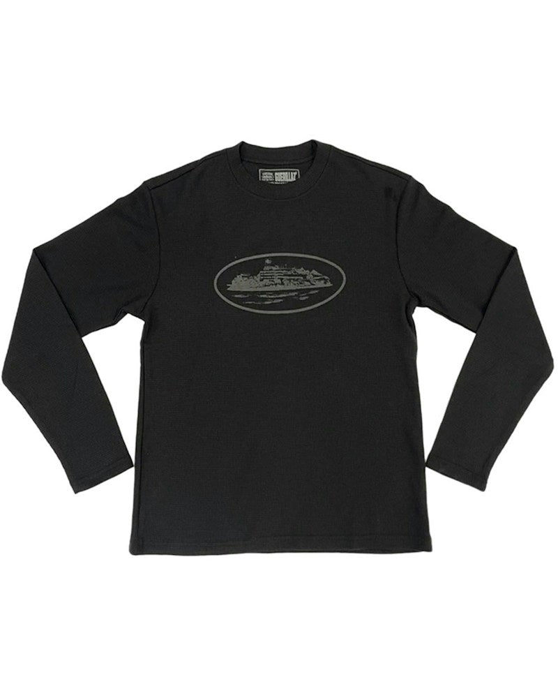 Corteiz Alcatraz Waffle L/S T-shirt - Triple Black