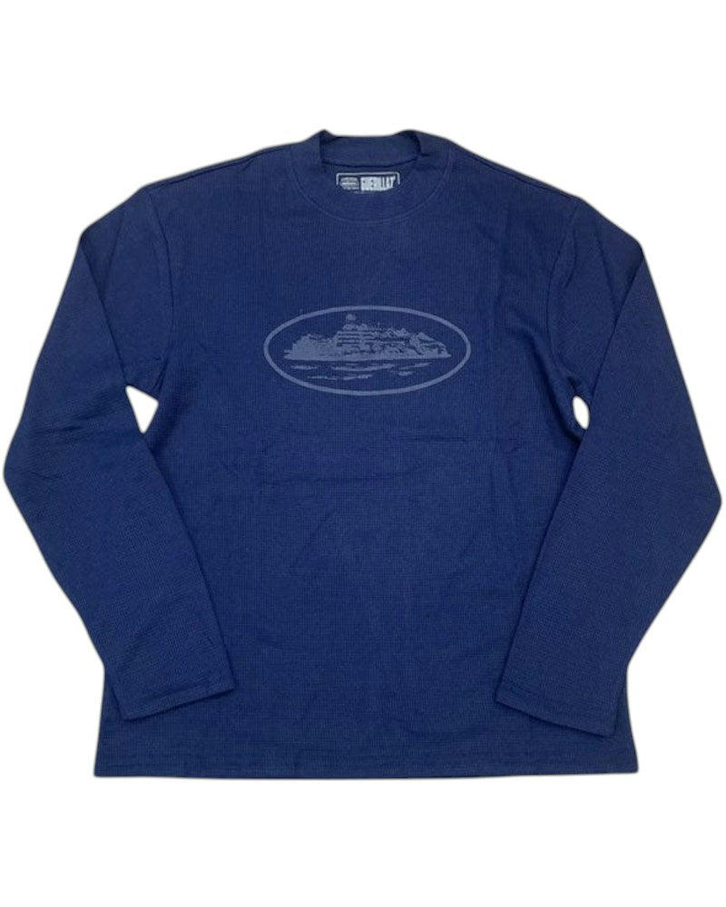 Corteiz Alcatraz Waffle L/S Tee - Navy