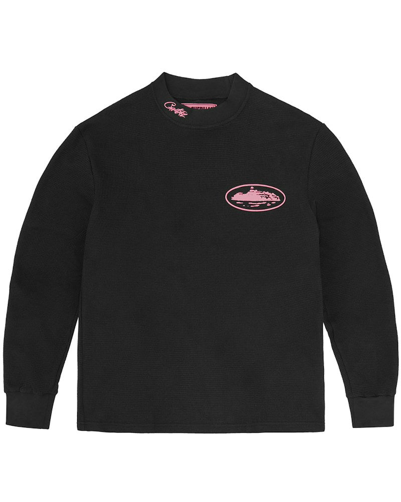 Corteiz Alcatraz Waffle Longsleeve - Black/Pink