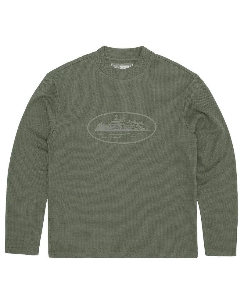Corteiz Alcatraz Waffle Longsleeve - Tonal Khaki