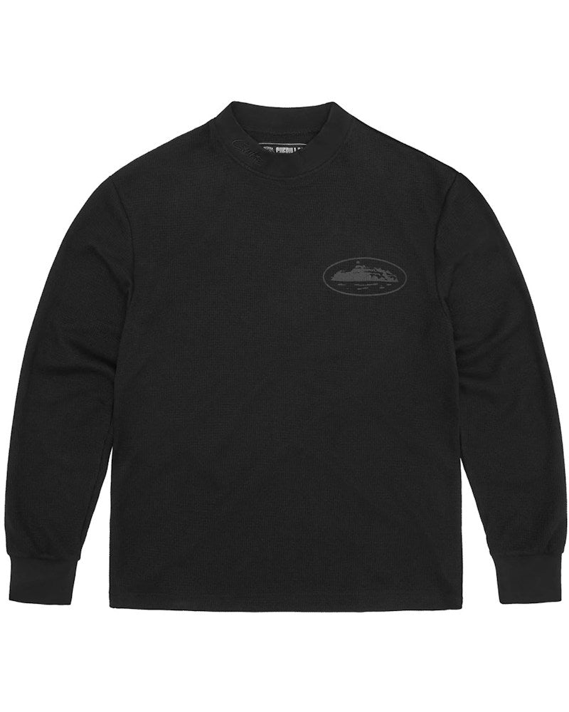 Corteiz Alcatraz Waffle Longsleeve - Triple Black