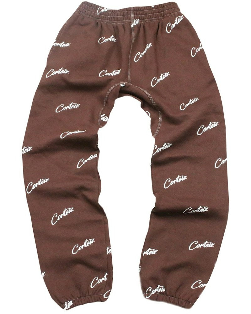 Corteiz All Over Print Joggers - Brown
