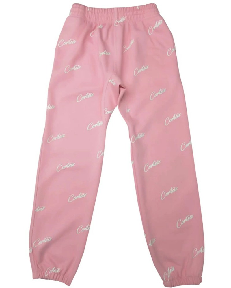Corteiz All Over Print Joggers - Wavy Pink