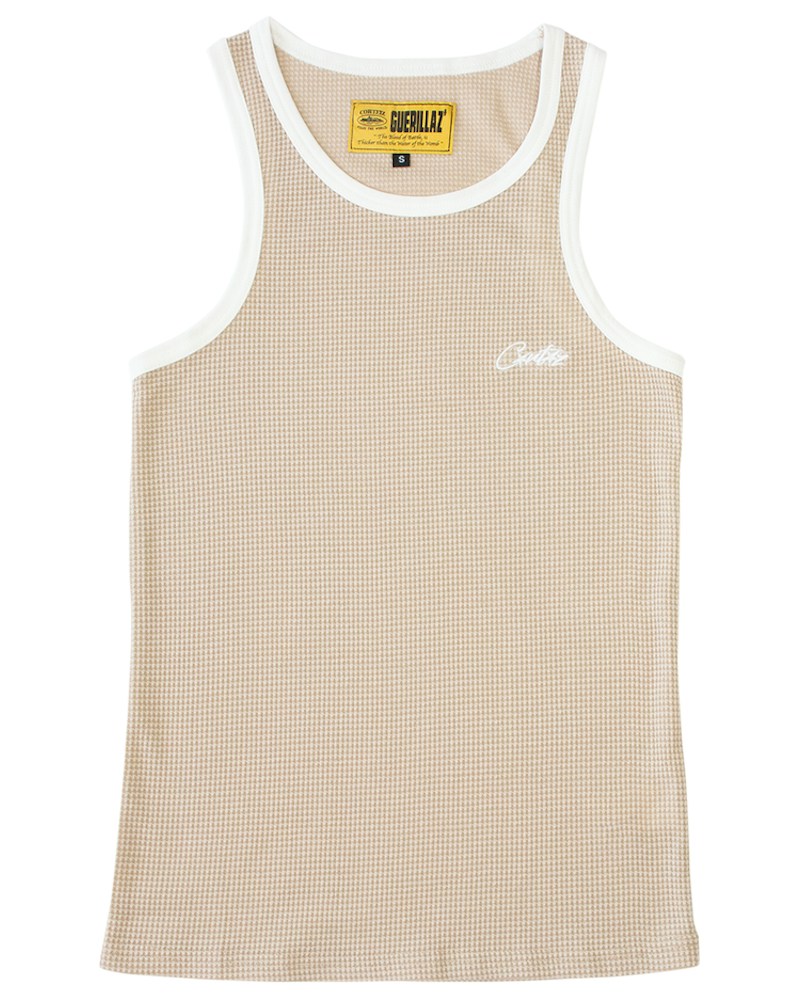 Corteiz Allstarz Contrast Vest - Beige/White