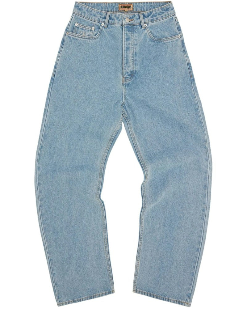 Corteiz Allstarz Denim Baggy Jeans - Washed Blue
