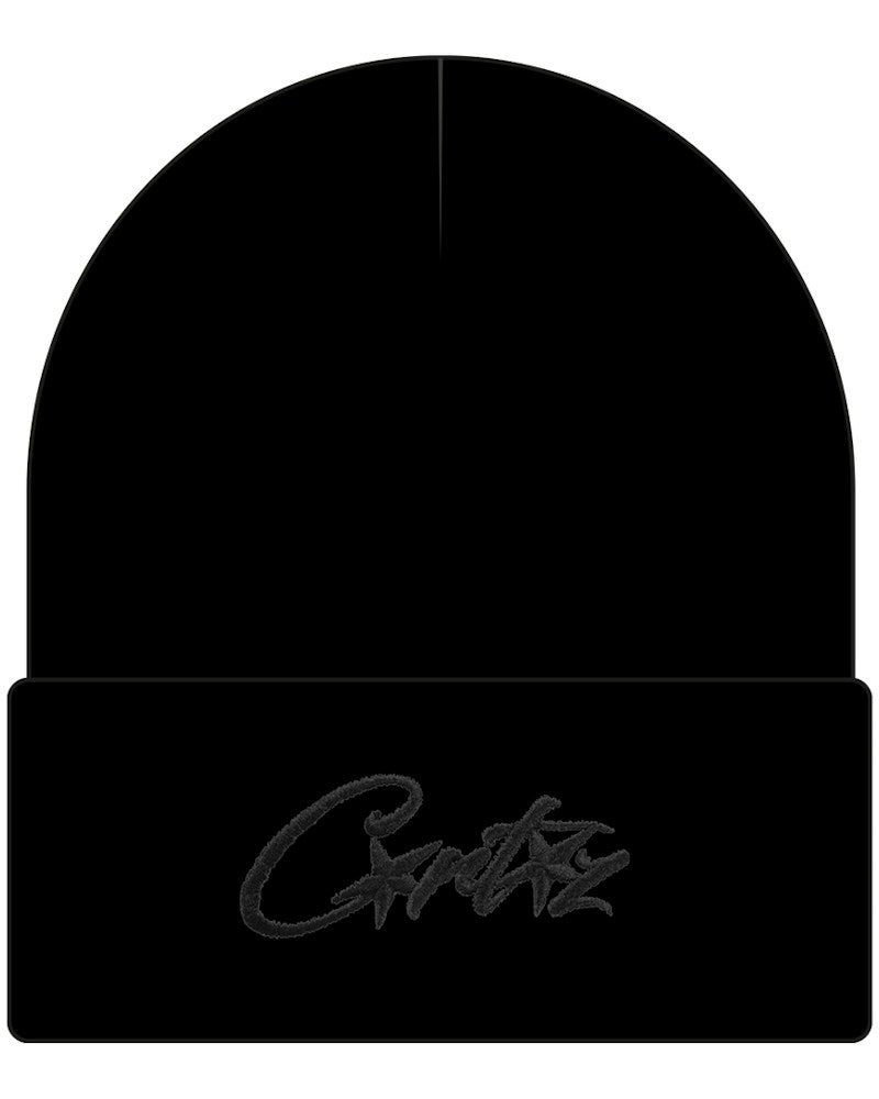 Corteiz Allstarz Folded Beanie - Triple Black