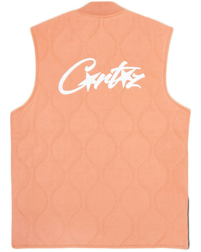 Corteiz Allstarz Padded Gilet - Salmon