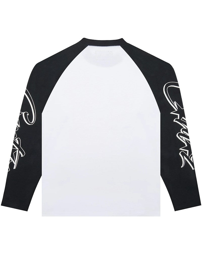 Corteiz Allstarz Raglan L/S Tee - White/Black