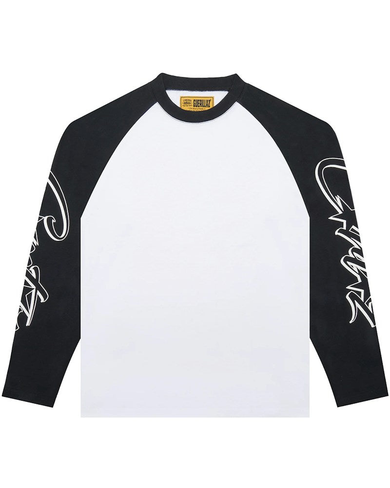 Corteiz Allstarz Raglan L/S Tee - White/Black