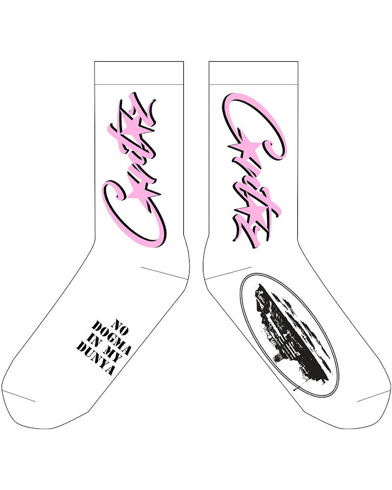 Corteiz Allstarz Socks - White/Pink