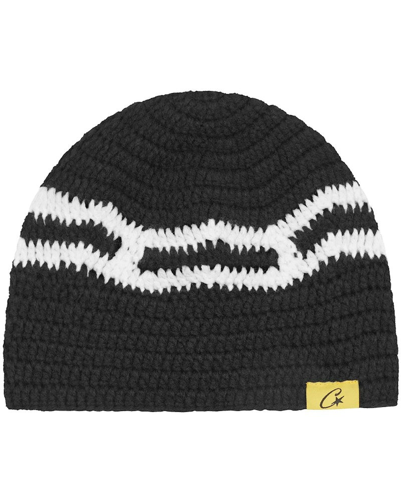 Corteiz Big Crochet Beanie - Black/White