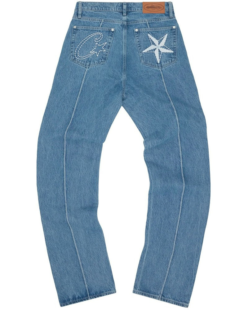 Corteiz C-Star Denim Jeans - Blue