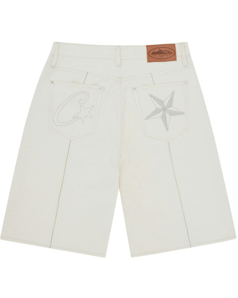 Corteiz C-Star Denim Jorts - Natural
