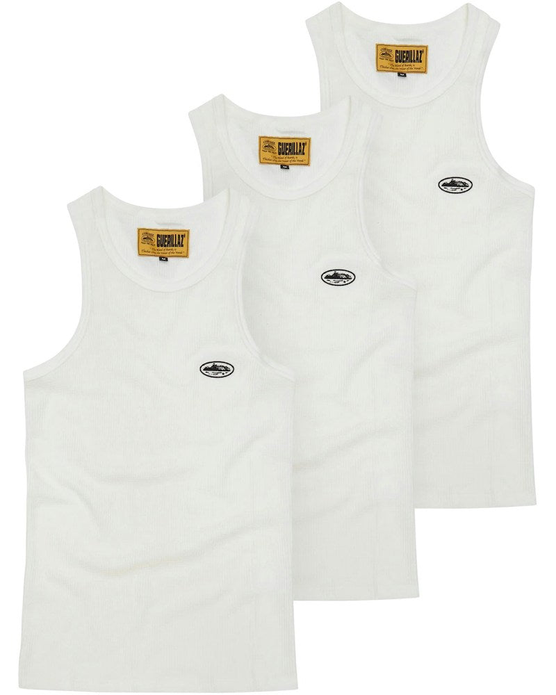 Corteiz CRTZ Bolo Essentials Tank (3 Pack) - White