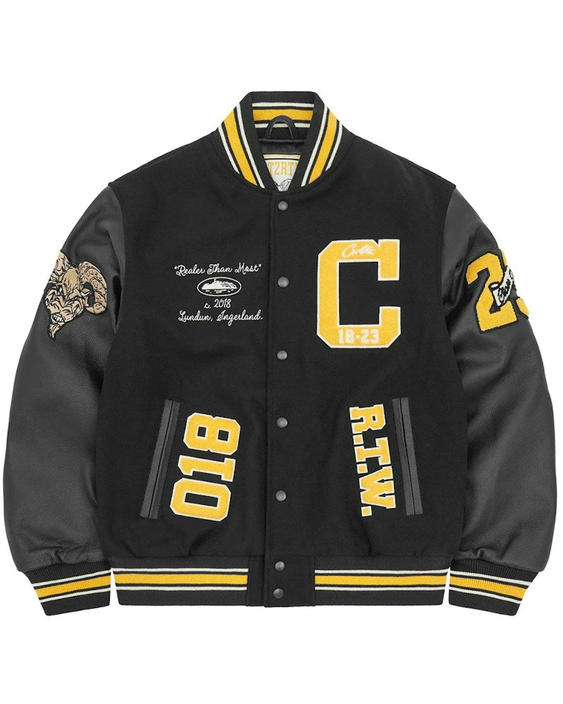 Corteiz CRTZ Goat Varsity Jacket - Black