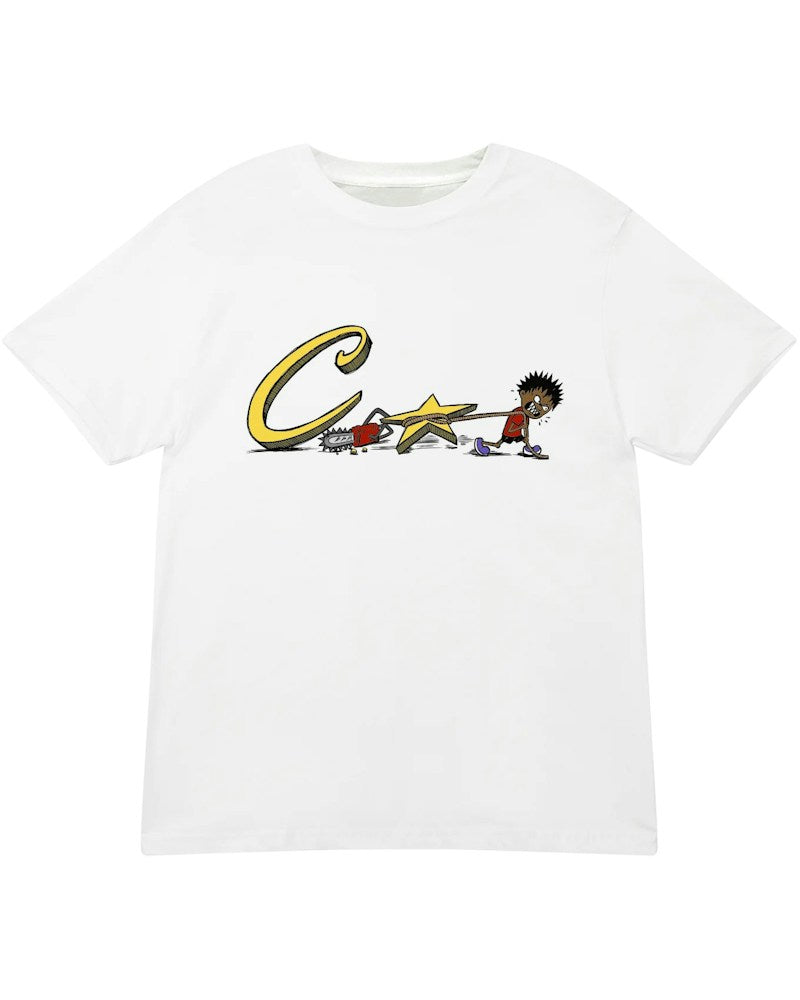 Corteiz Chainsaw Tee - White