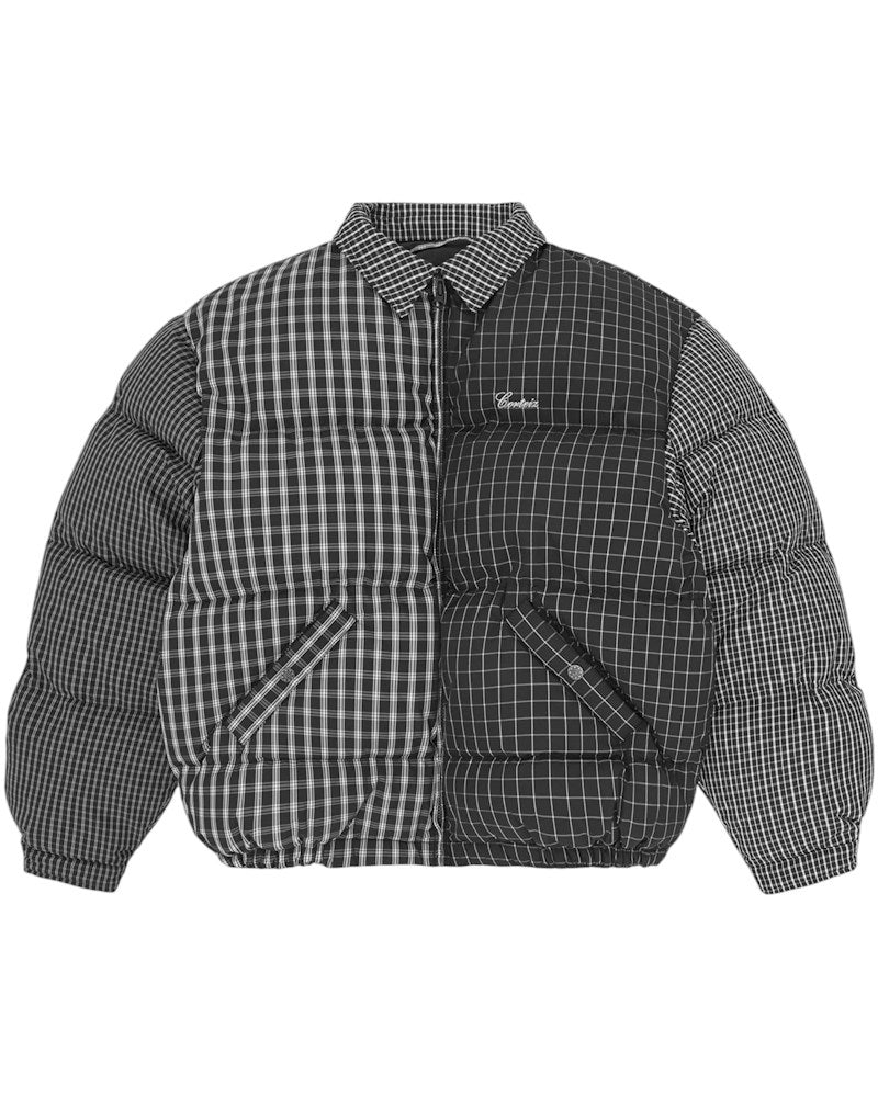 Corteiz Collar Bolo Down Jacket - Black Plaid