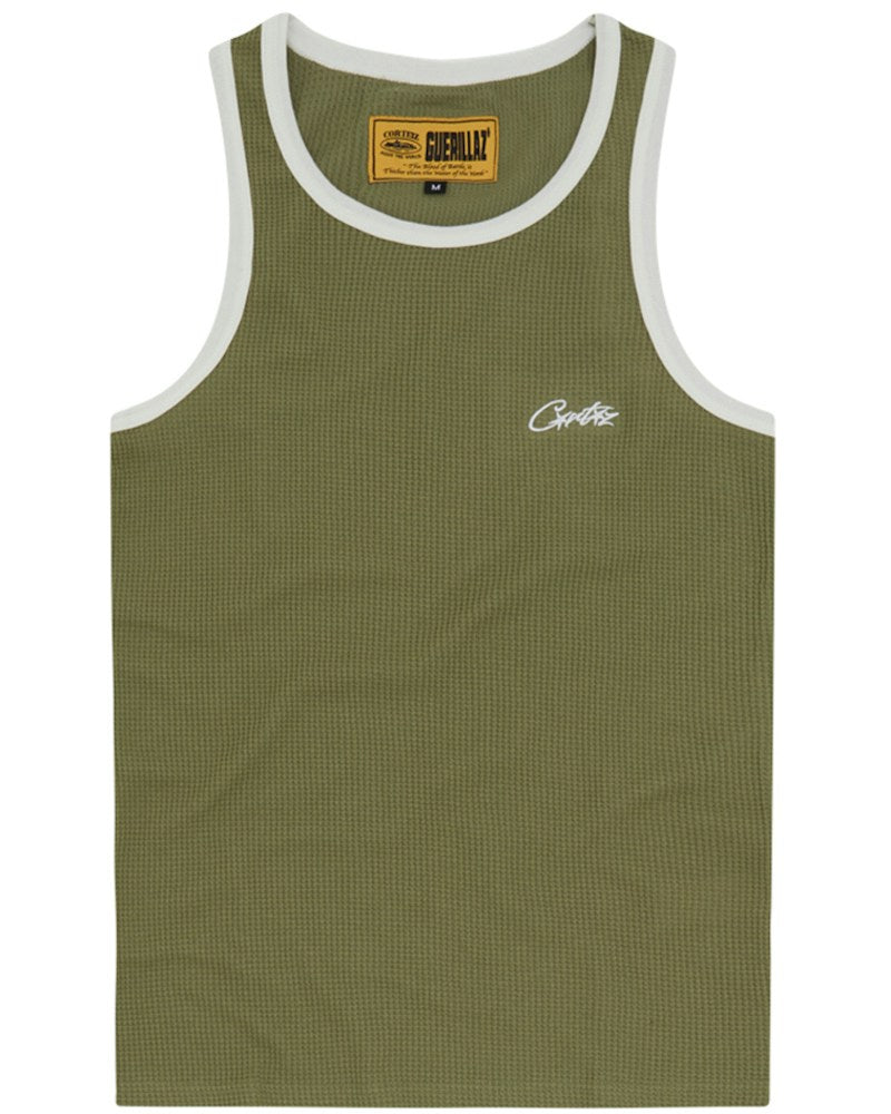 Corteiz Contrast Allstarz Tank Top - Khaki