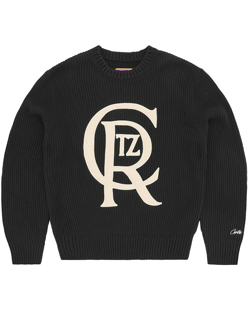 Corteiz Crest Knit Sweater - Black