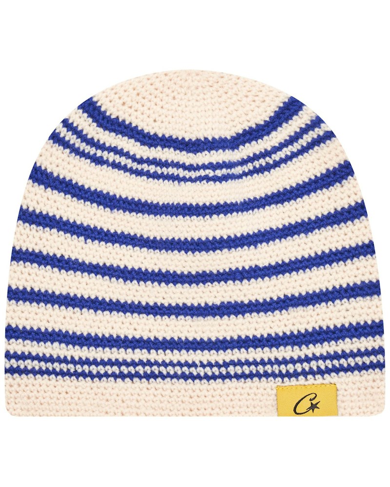 Corteiz Crochet Beanie - Striped Blue