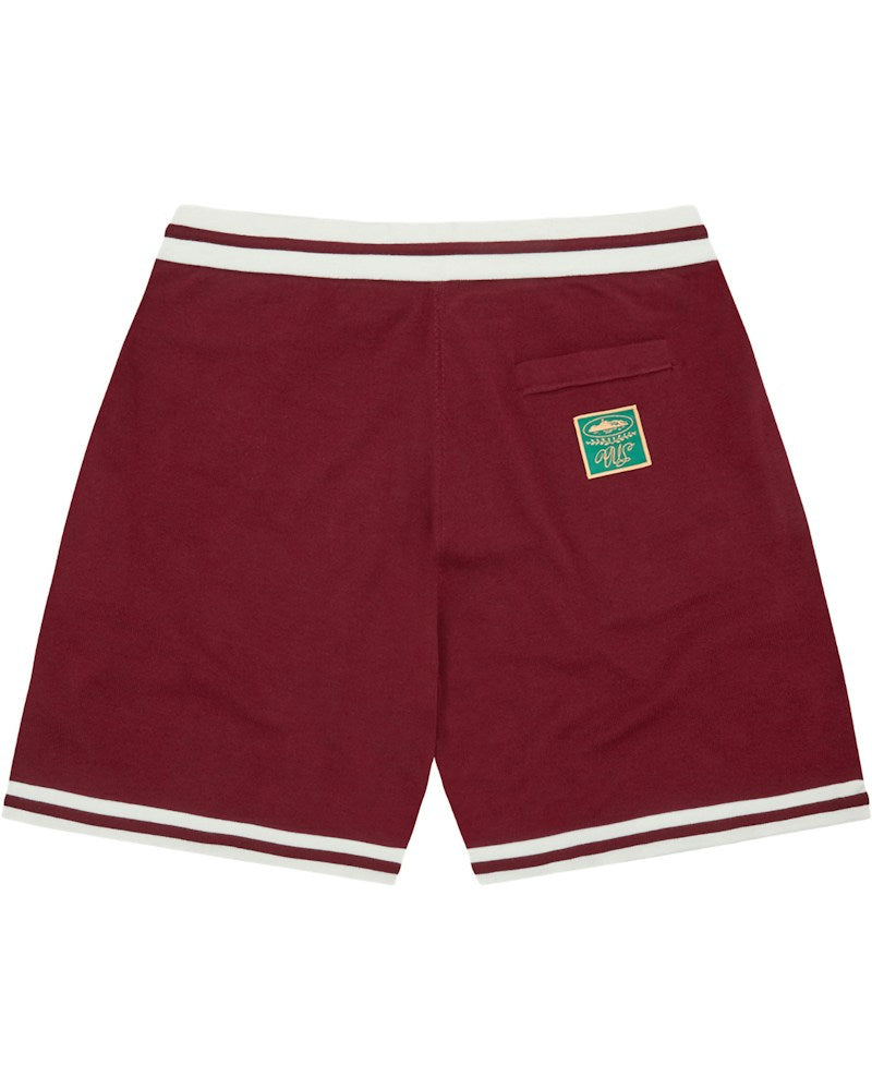 Corteiz Deala Knit Shorts - Burgundy