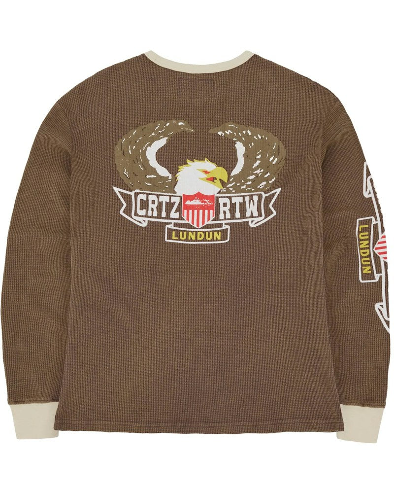 Corteiz Dipset Waffle Longsleeve - Washed Brown