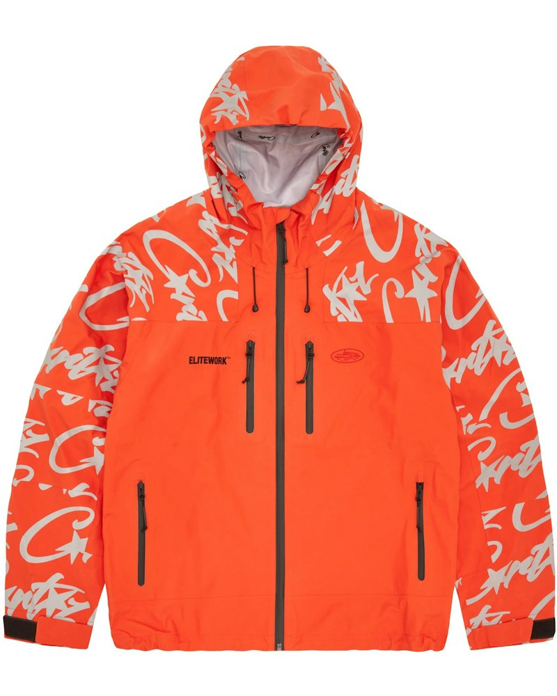 Corteiz Elitework Waterproof Shell Jacket - Orange