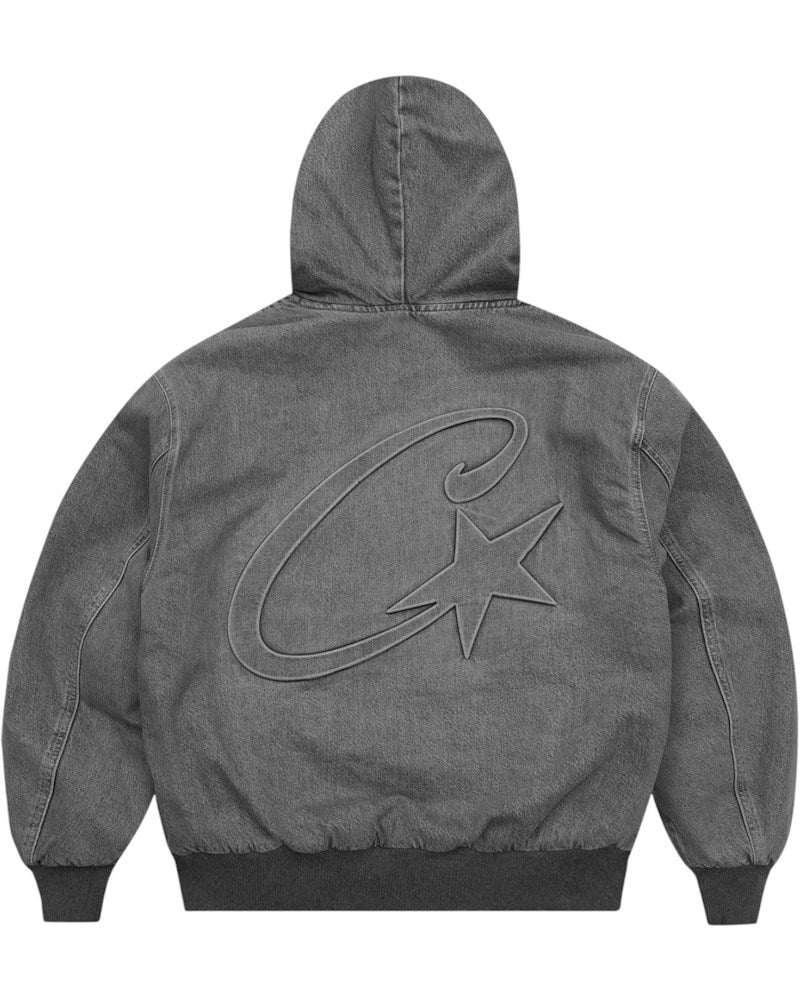 Corteiz Embossed C-Star Denim Work Jacket - Grey