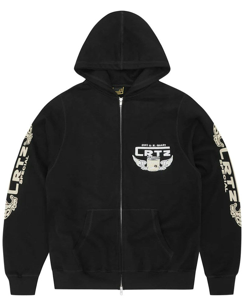 Corteiz Gasolina Double Zip Hoodie - Black