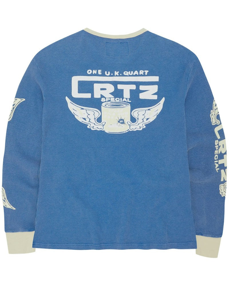 Corteiz Gasolina Waffle Longsleeve - Blue