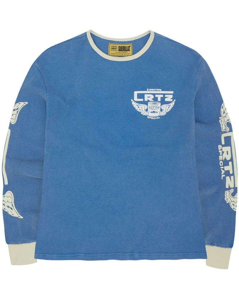 Corteiz Gasolina Waffle Longsleeve - Blue