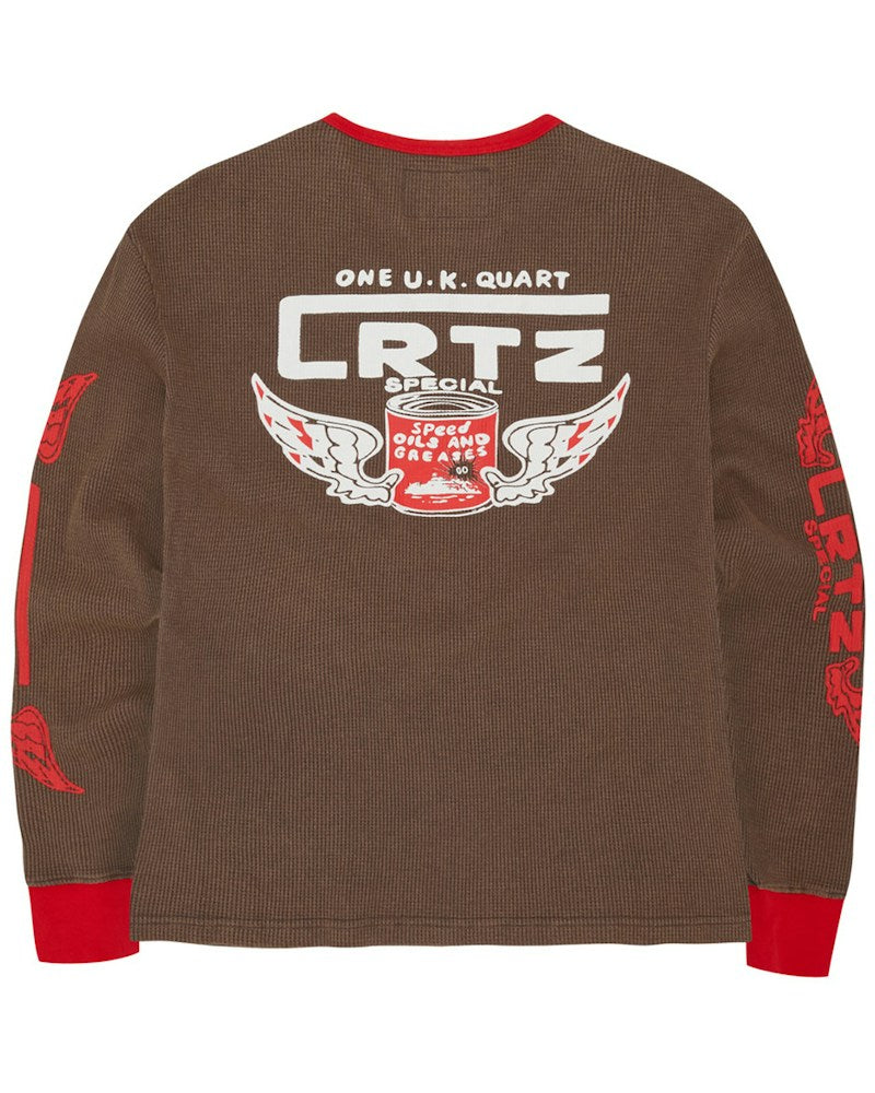 Corteiz Gasolina Waffle Longsleeve - Brown