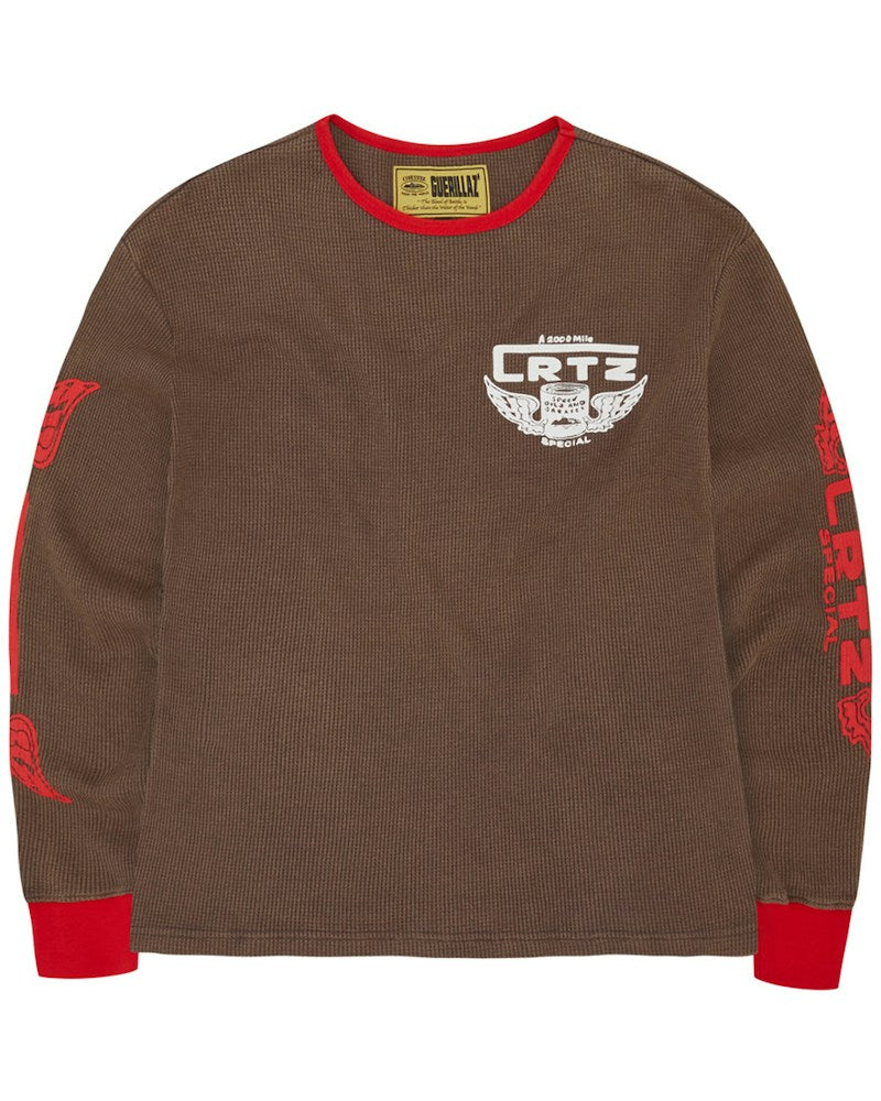 Corteiz Gasolina Waffle Longsleeve - Brown