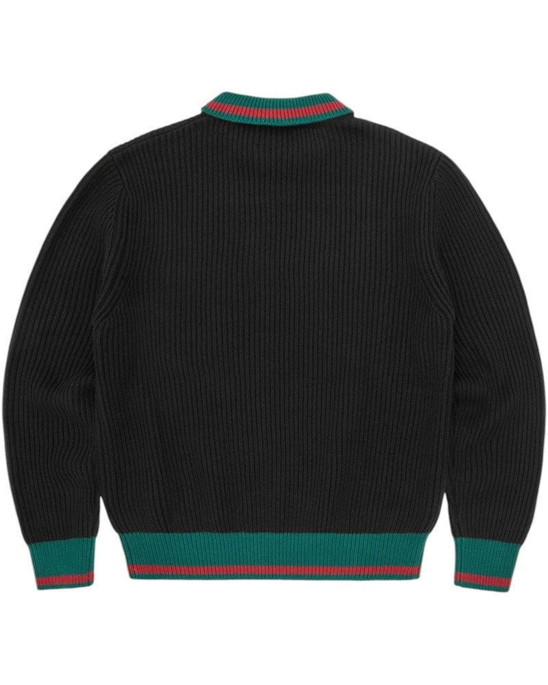 Corteiz Gianni Knit Polo Sweater - Black
