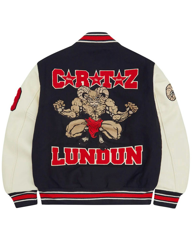 Corteiz Goat Varsity Jacket - Navy