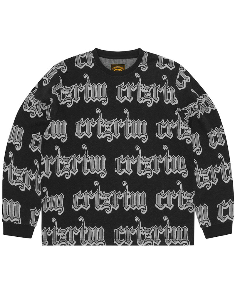 Corteiz Gothic Jacquard Longsleeve - Black