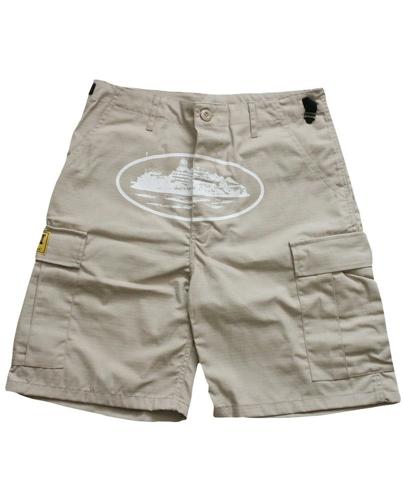 Corteiz Guerillaz 21' Cargo Shorts - Beige