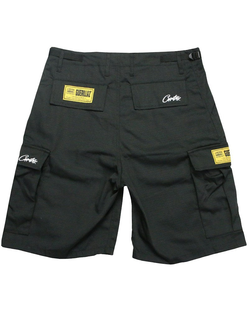 Corteiz Guerillaz 21' Cargo Shorts - Black