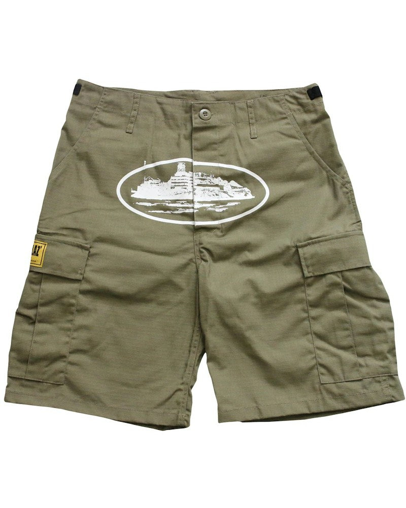 Corteiz Guerillaz 21' Cargo Shorts - Khaki Green