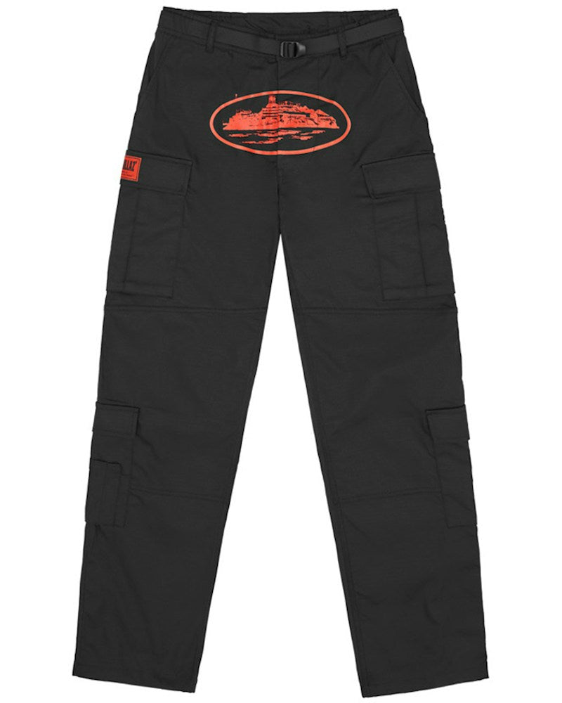 Corteiz Guerillaz Cargos - Black/Red