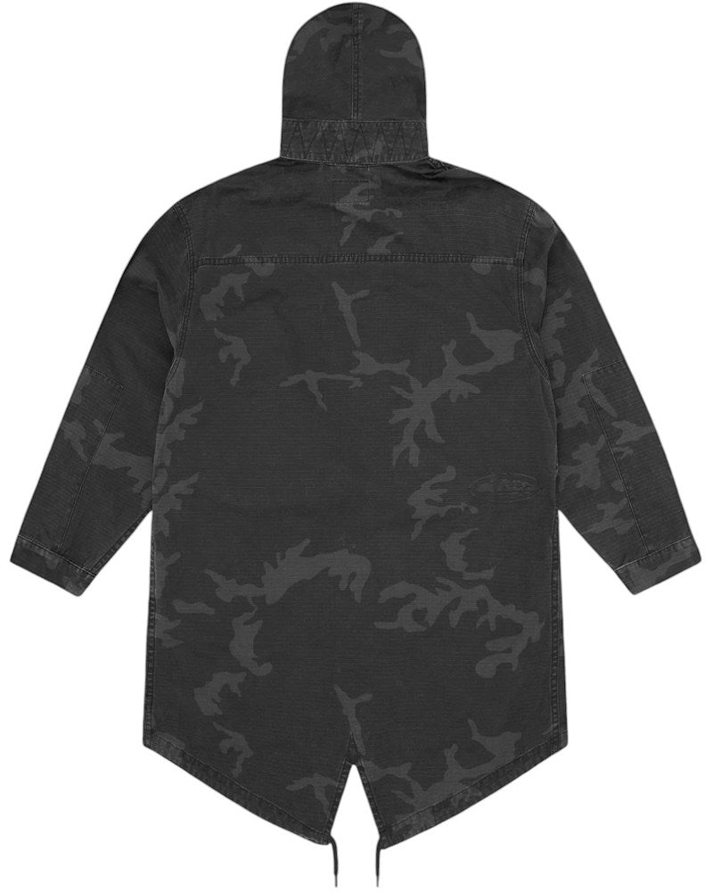 Corteiz Guerillaz Fishtail Parka - Black Camo