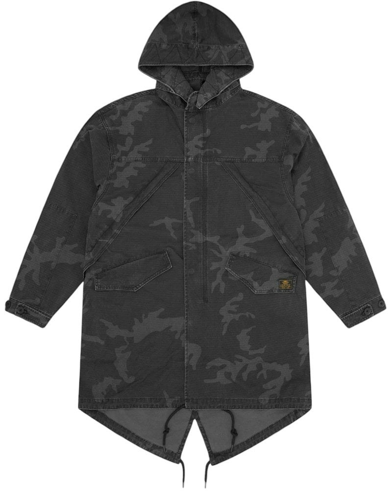 Corteiz Guerillaz Fishtail Parka - Black Camo